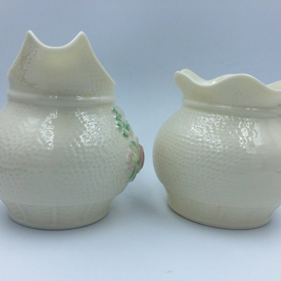 Belleek Creamer & Sugar Brown mark - Picture 2 of 5